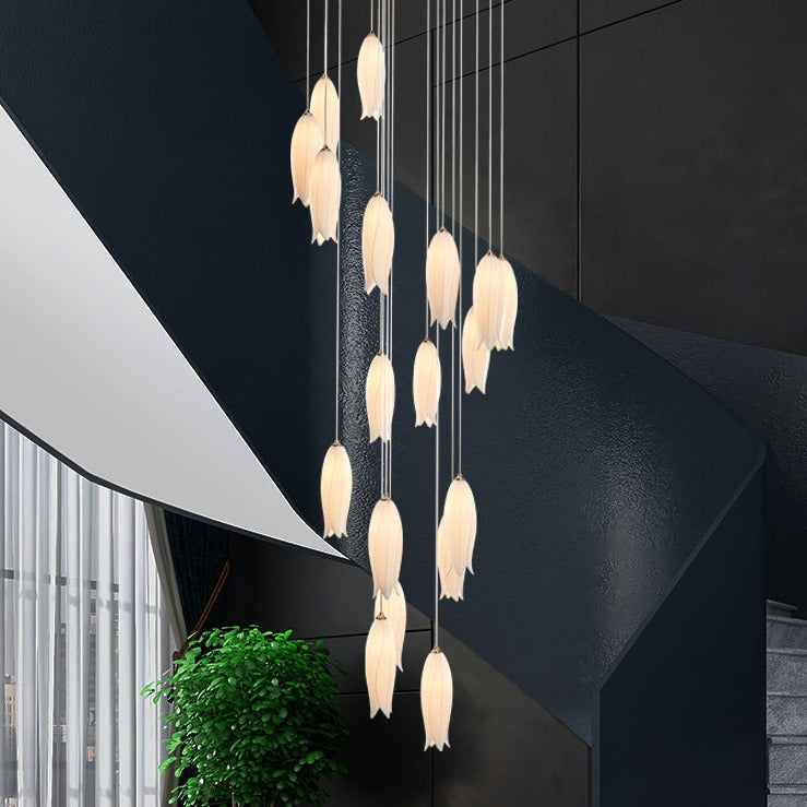 Elegant Flower Chandelier For Foyer/ Staircase
