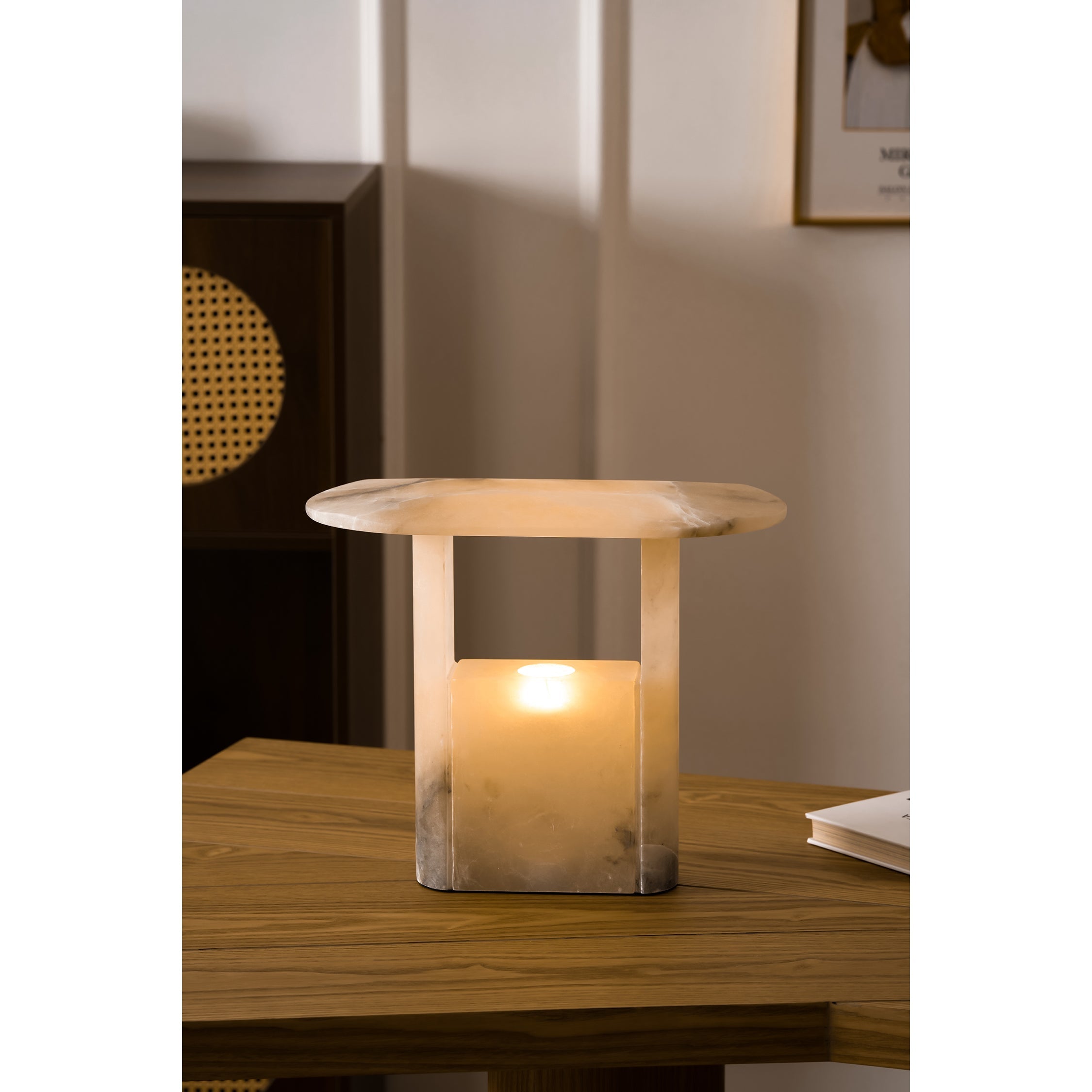 Pagoda Alabaster Table Lamp