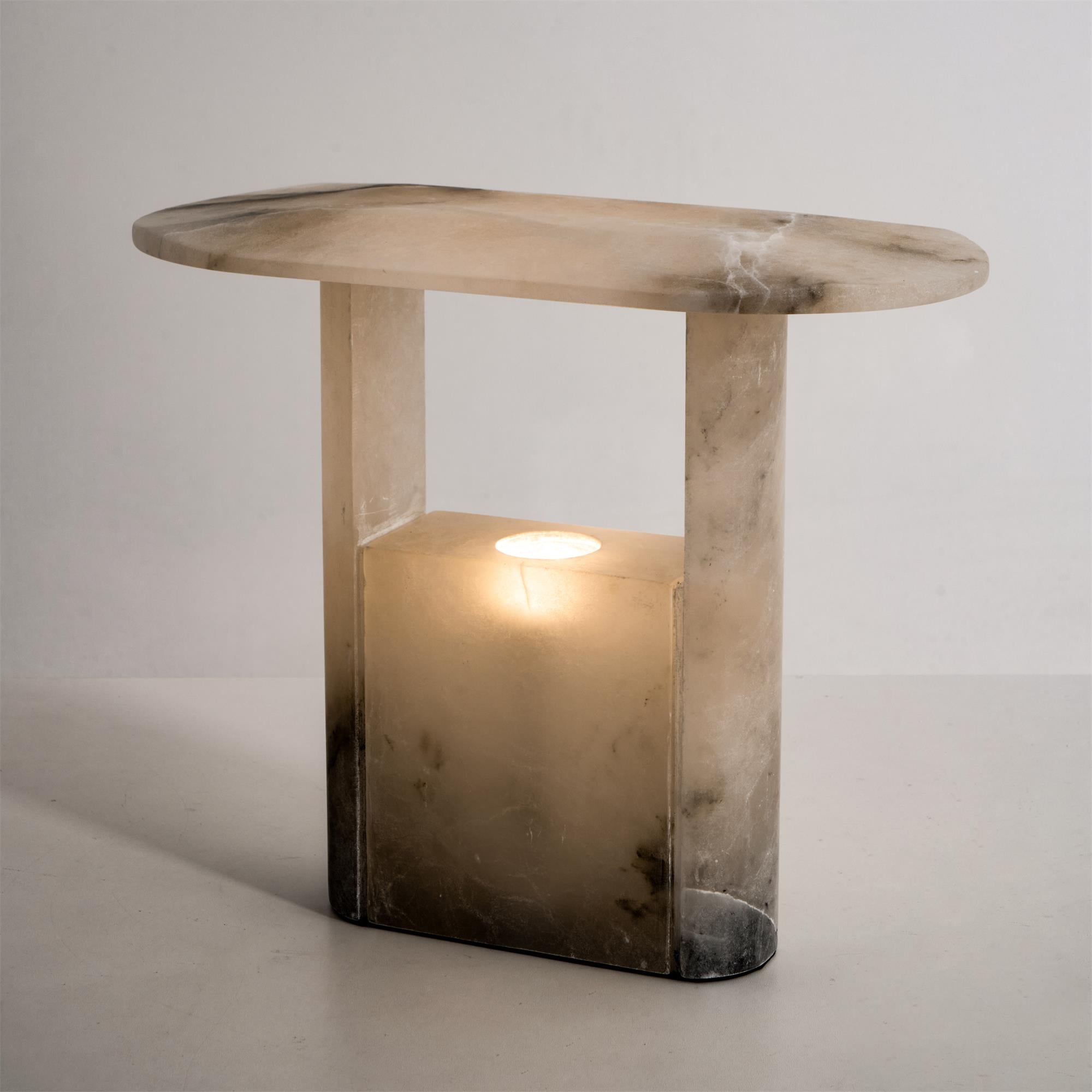 Pagoda Alabaster Table Lamp
