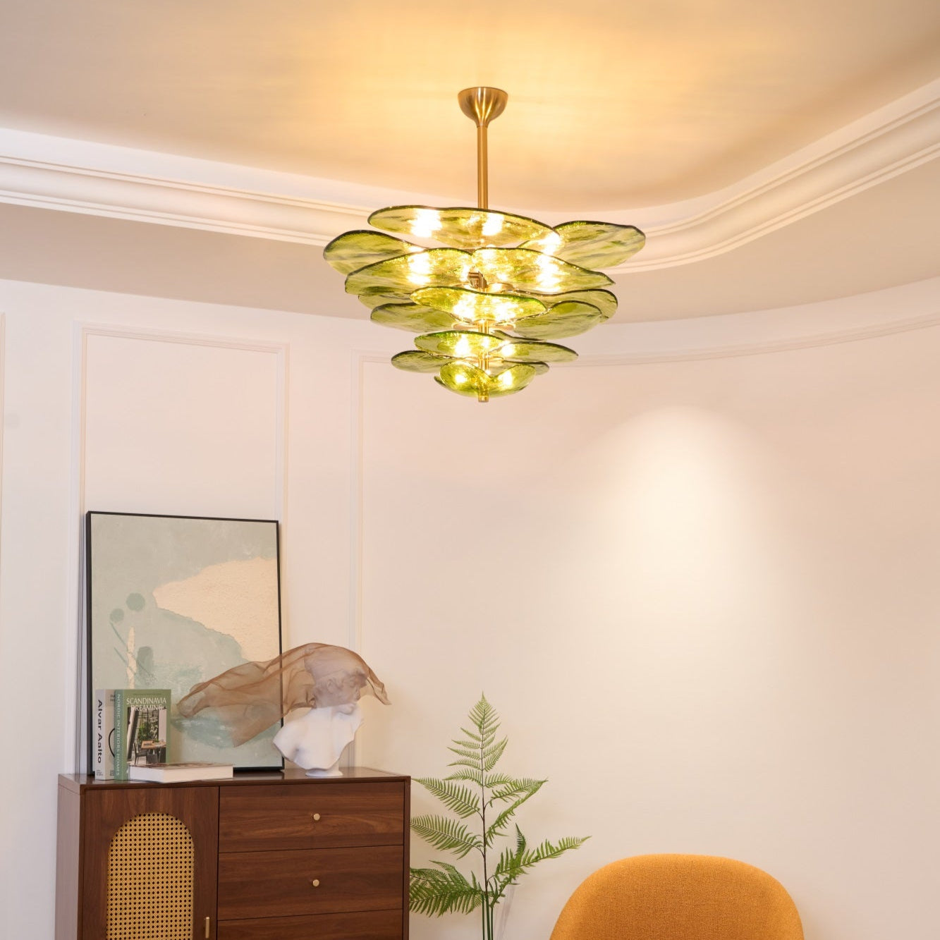 Petals Gold Murano Chandelier