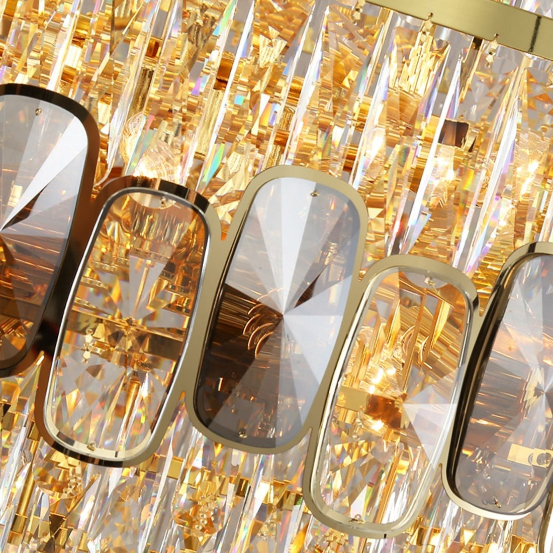 Honeycomb Shaped Ceiling Chandelier Extra Large Crystal Light Fixture For Foyer Staircase