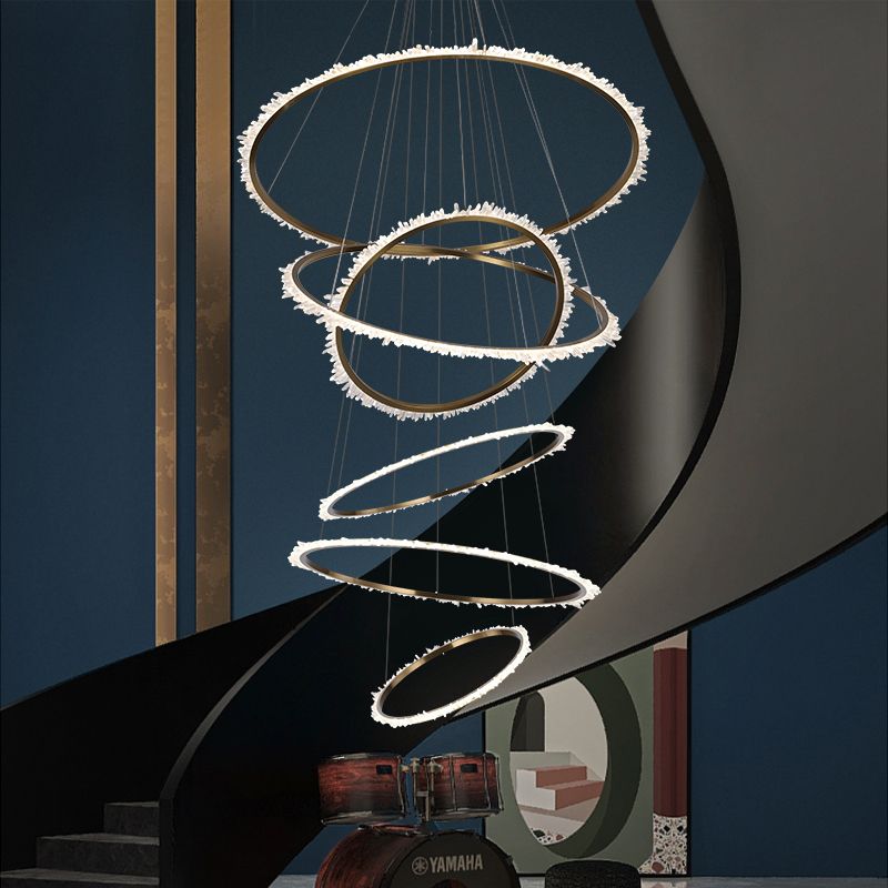 Primary Crystal Multi Rings Chandelier