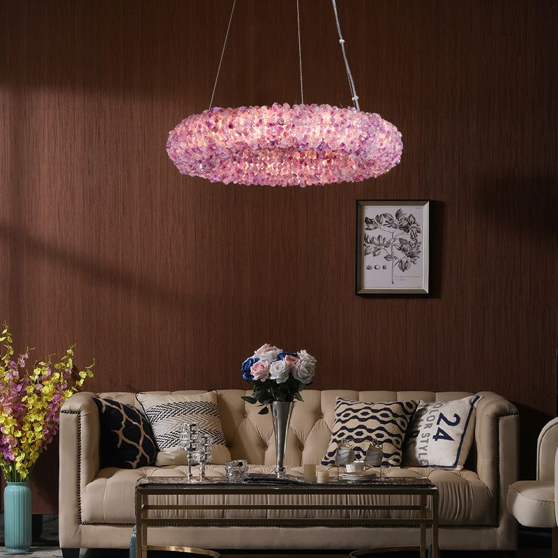 Purple Primary Crystal  Round Chandelier 20.5" 28.3" 36.2" 44"