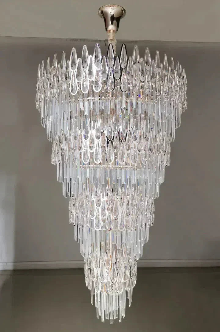 Oversized Multi-layers Luxury Creative Art Crystal Chandelier for Foyer ...