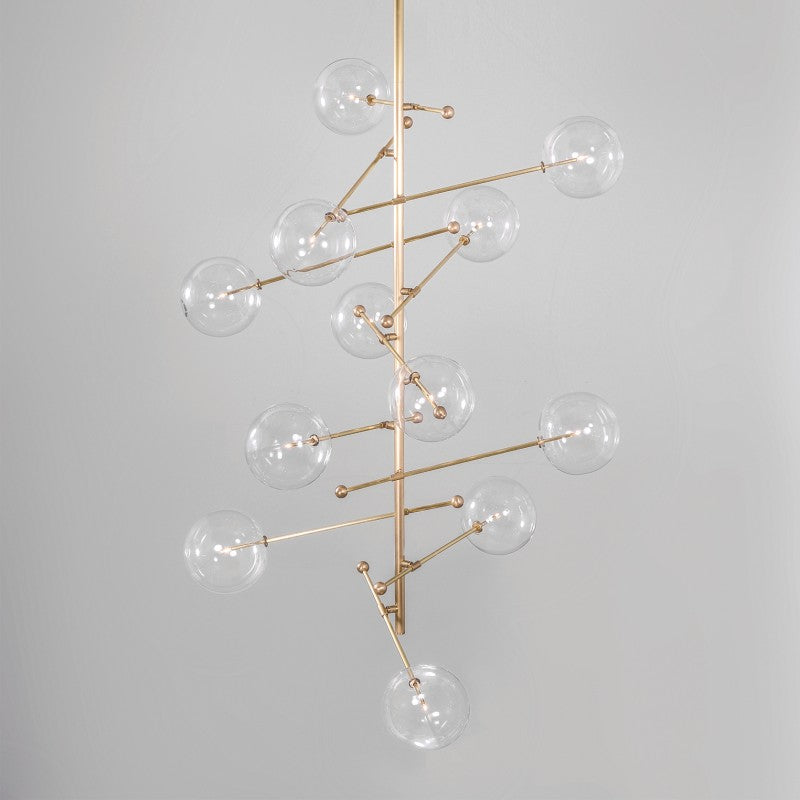 Aero 12-Light Modern Brass Chandelier