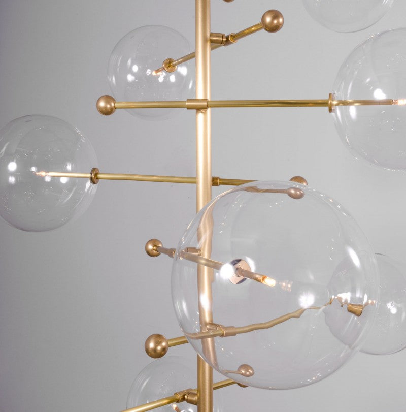 Aero 12-Light Modern Brass Chandelier