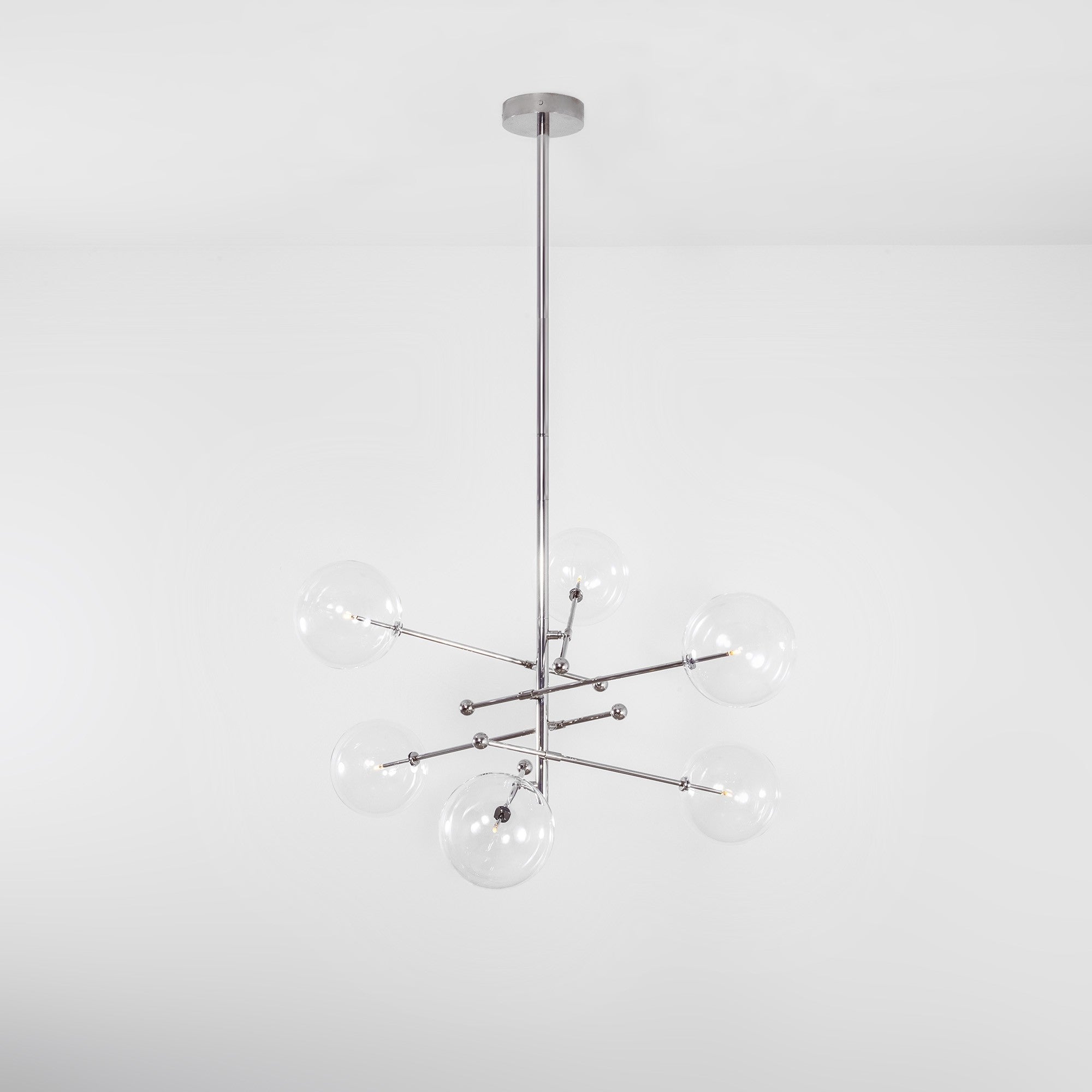 Aero Vertical Glass Globe Chandelier 6 - Light 55.63"