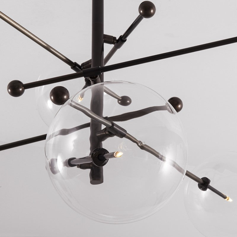 Aero Vertical Glass Globe Chandelier 6 - Light 55.63"
