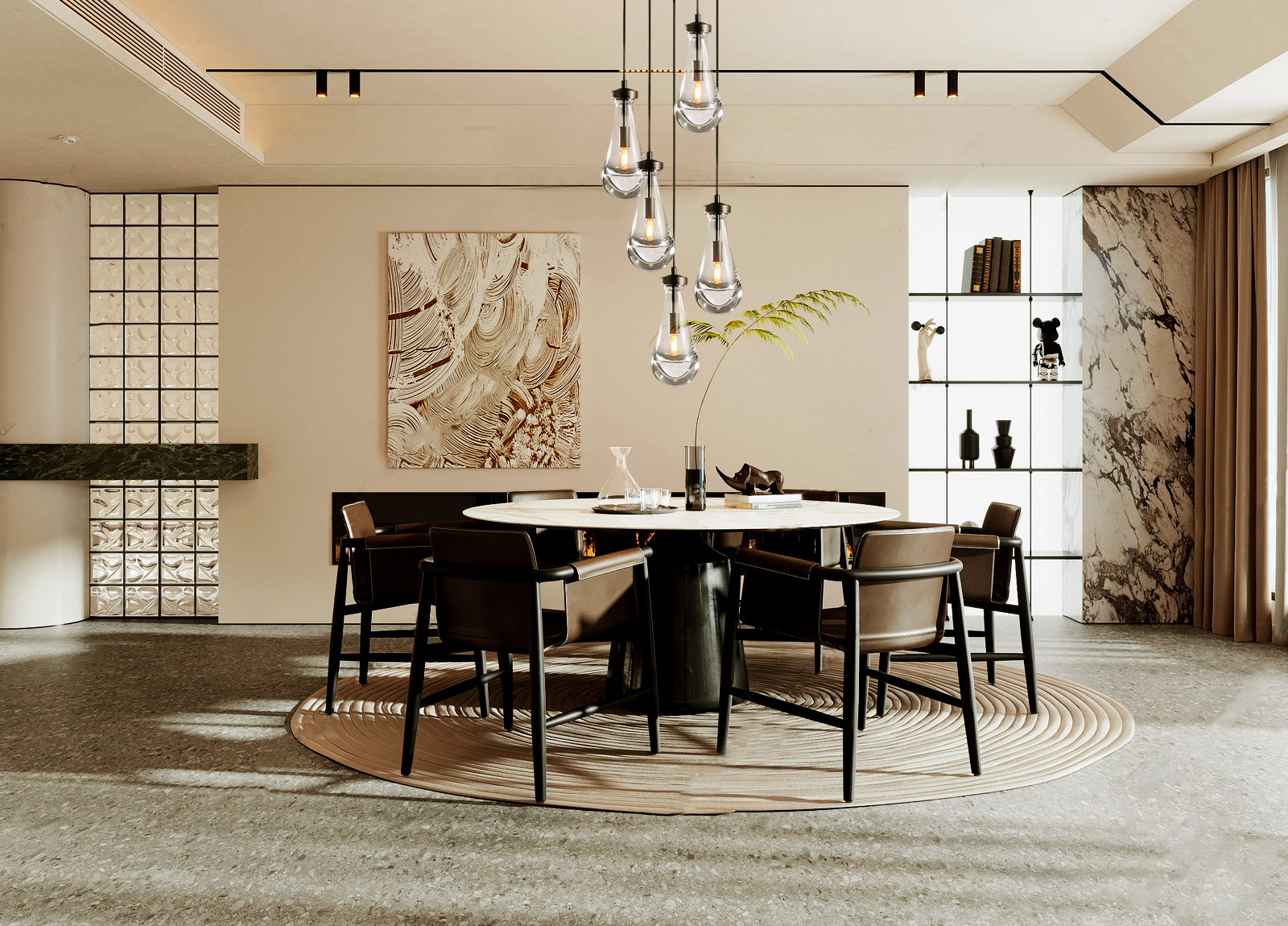 Raindrop Round Chandelier 14" (Cord)