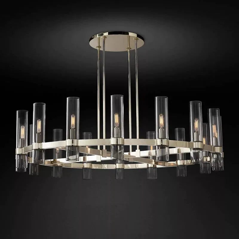 Ravele Clear Glass Round Chandelier 48"