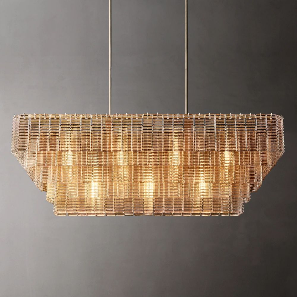 Siren Clear Glass Rectangle Chandelier 59"