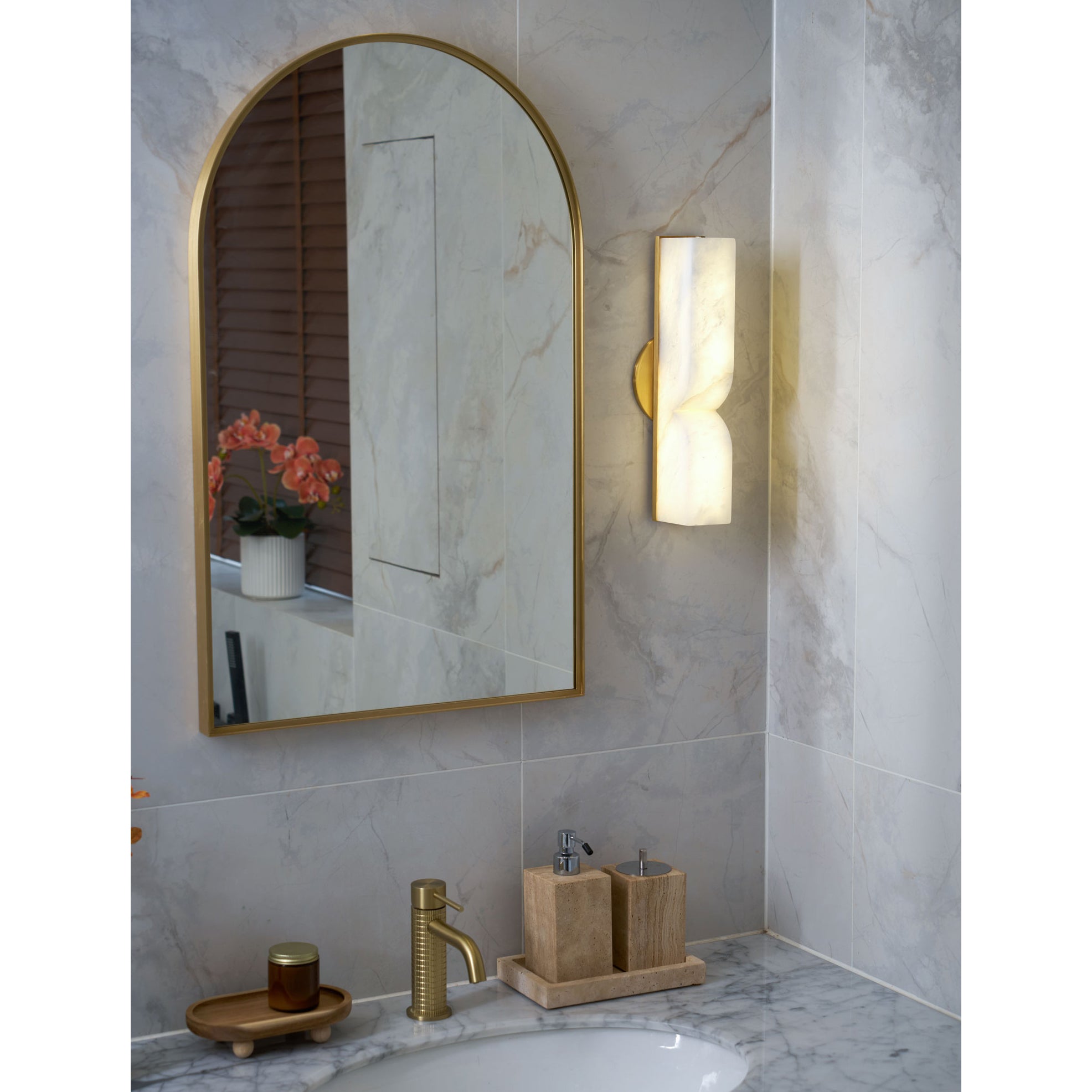 Rectangular Alabaster Wall Lamp