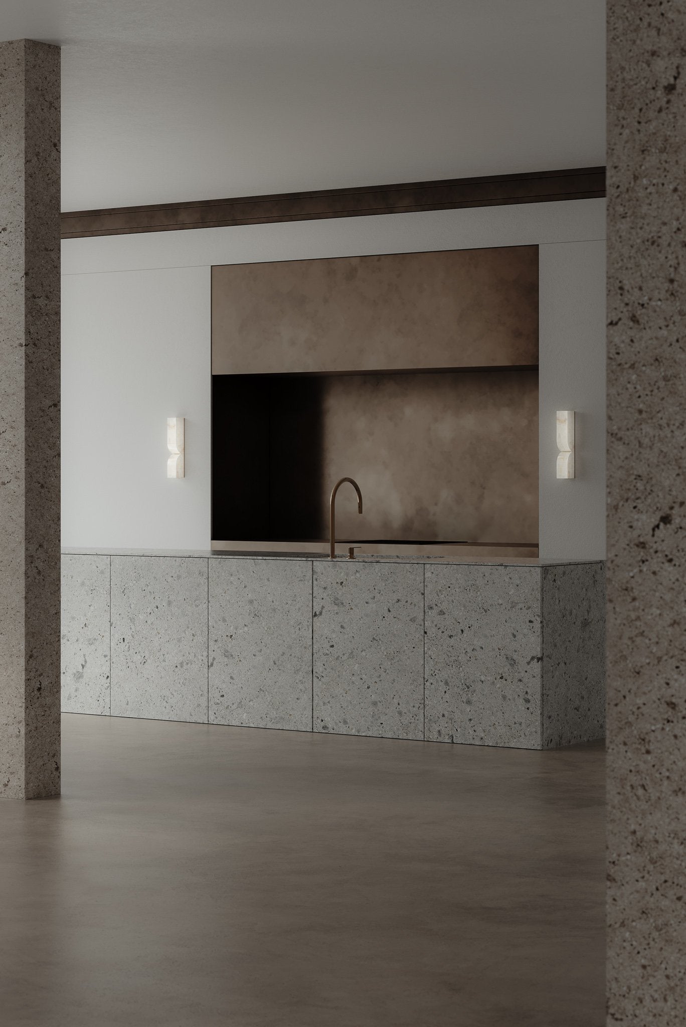 Rectangular Alabaster Wall Lamp