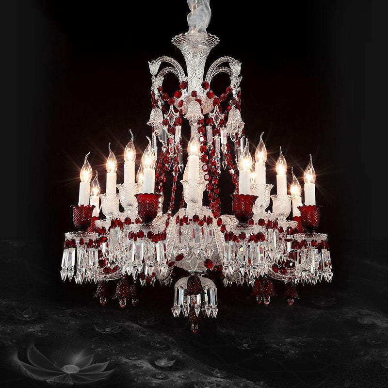 Bakala Red Crystal Classic Chandelier 16 Lights