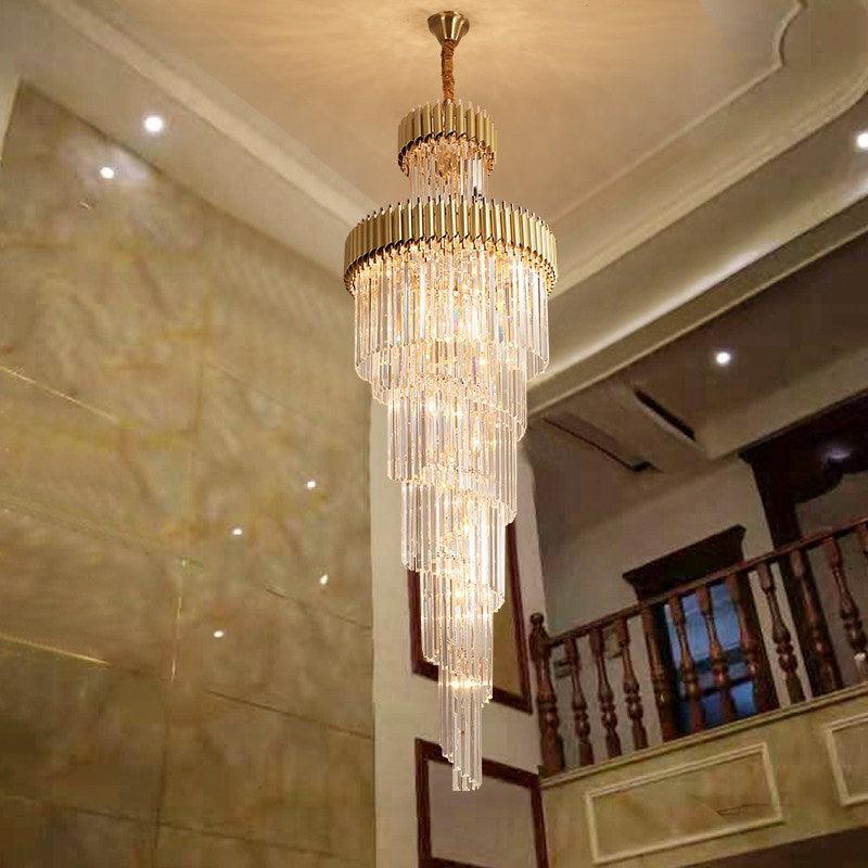 Spiral Crystal Chandelier For Foyer / Staircase
