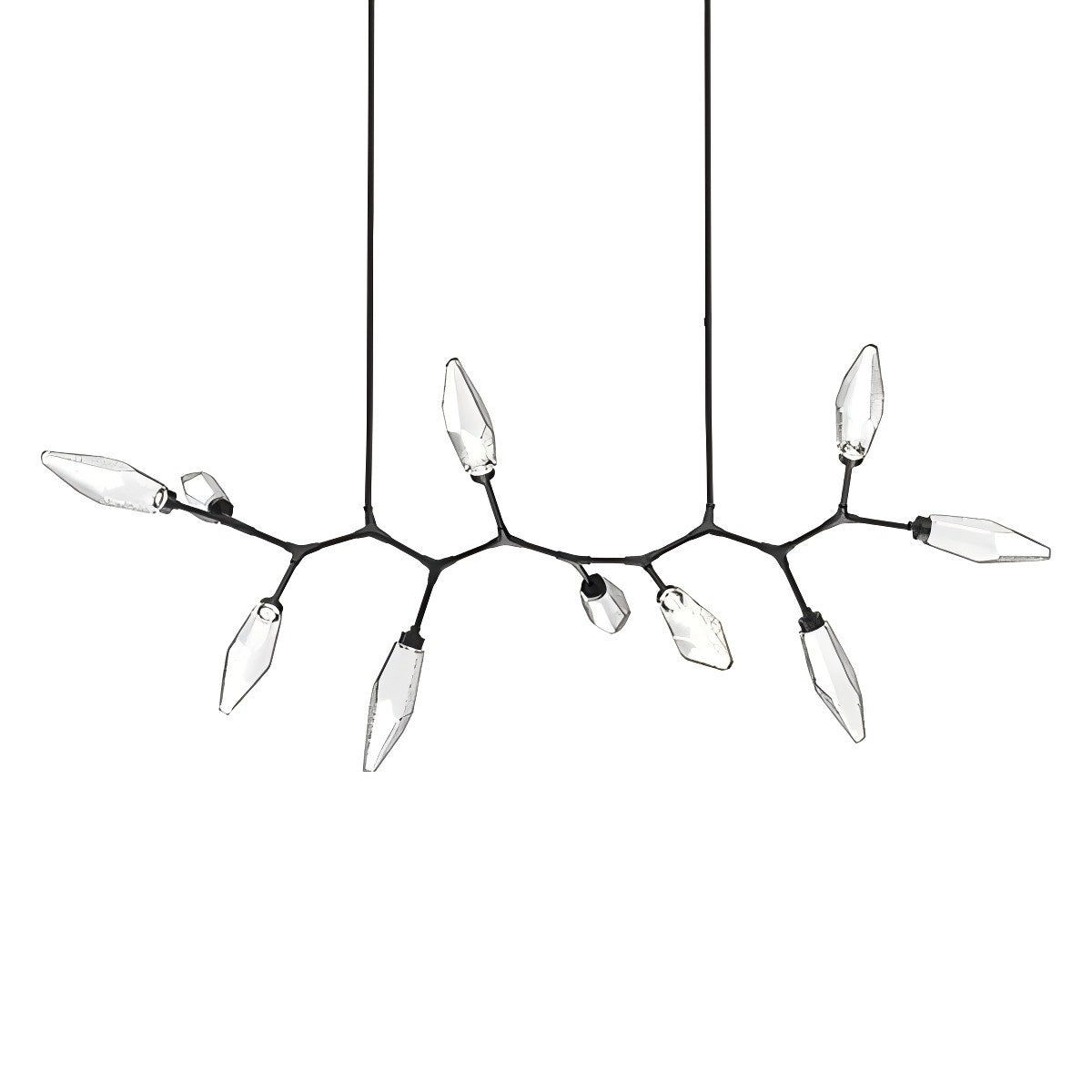 Rock Crystal Modern Branch LED Linear Chandelier