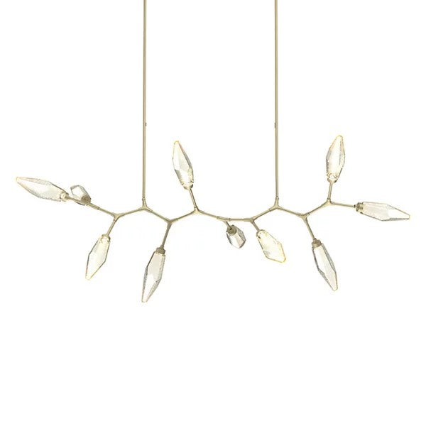 Rock Crystal Modern Branch LED Linear Chandelier
