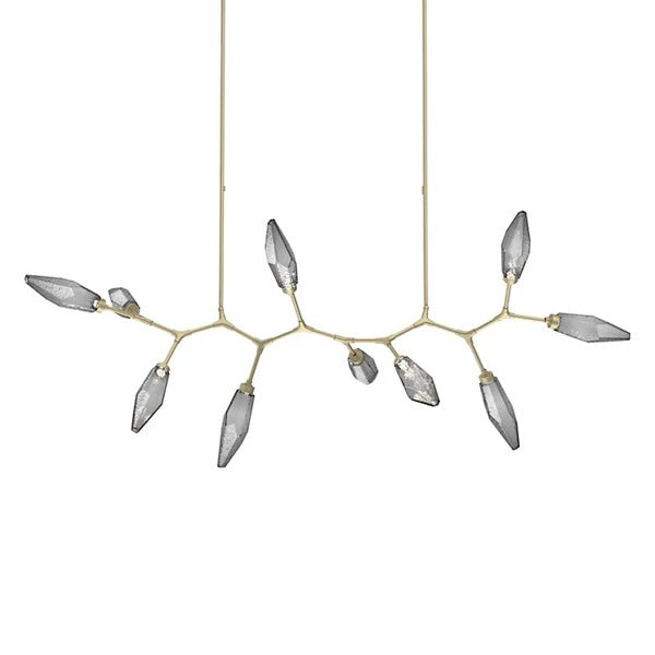 Rock Crystal Modern Branch LED Linear Chandelier