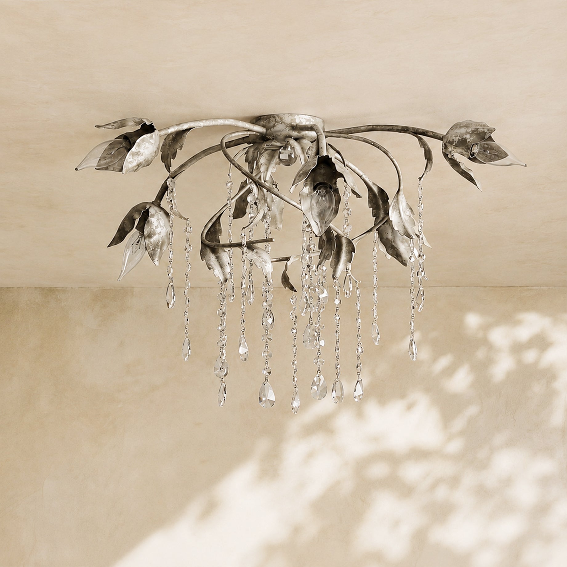 Gothic Viticcio Flushmount 23.5" 32"-Silver