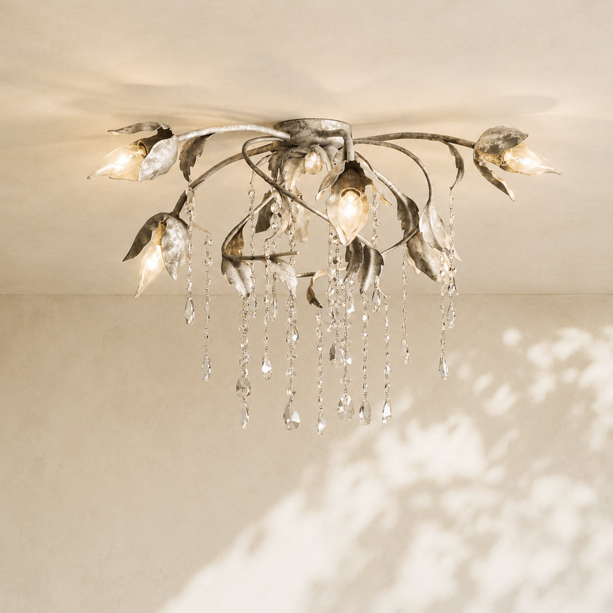 Gothic Viticcio Flushmount 23.5" 32"-Silver