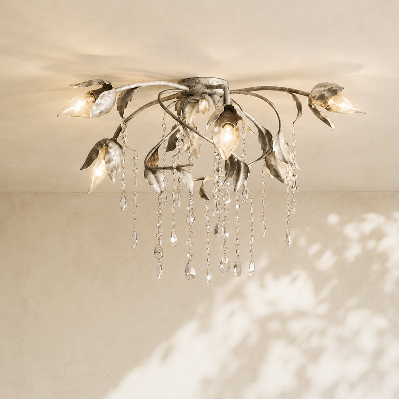 Gothic Viticcio Flushmount 23.5" 32"-Silver