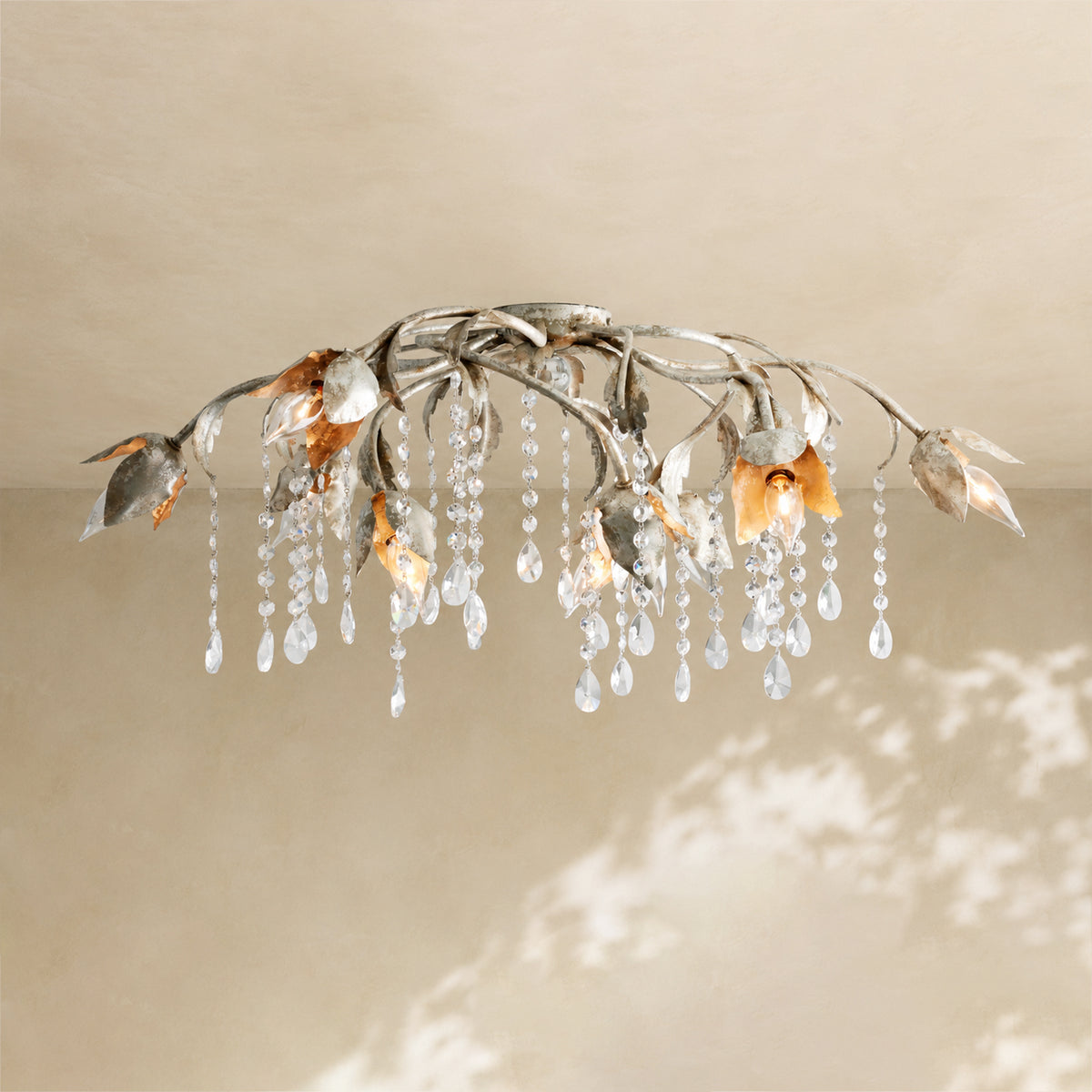 Gothic Viticcio Flushmount 23.5" 32"-Silver