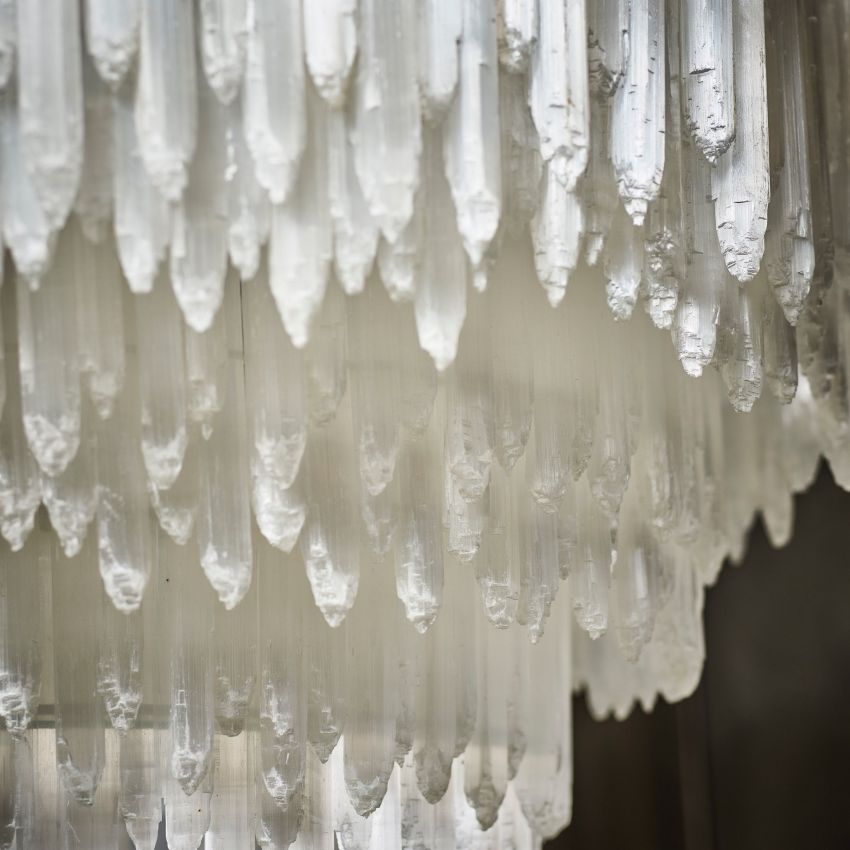 Claire Art Selenite Layer Rectangular Chandelier