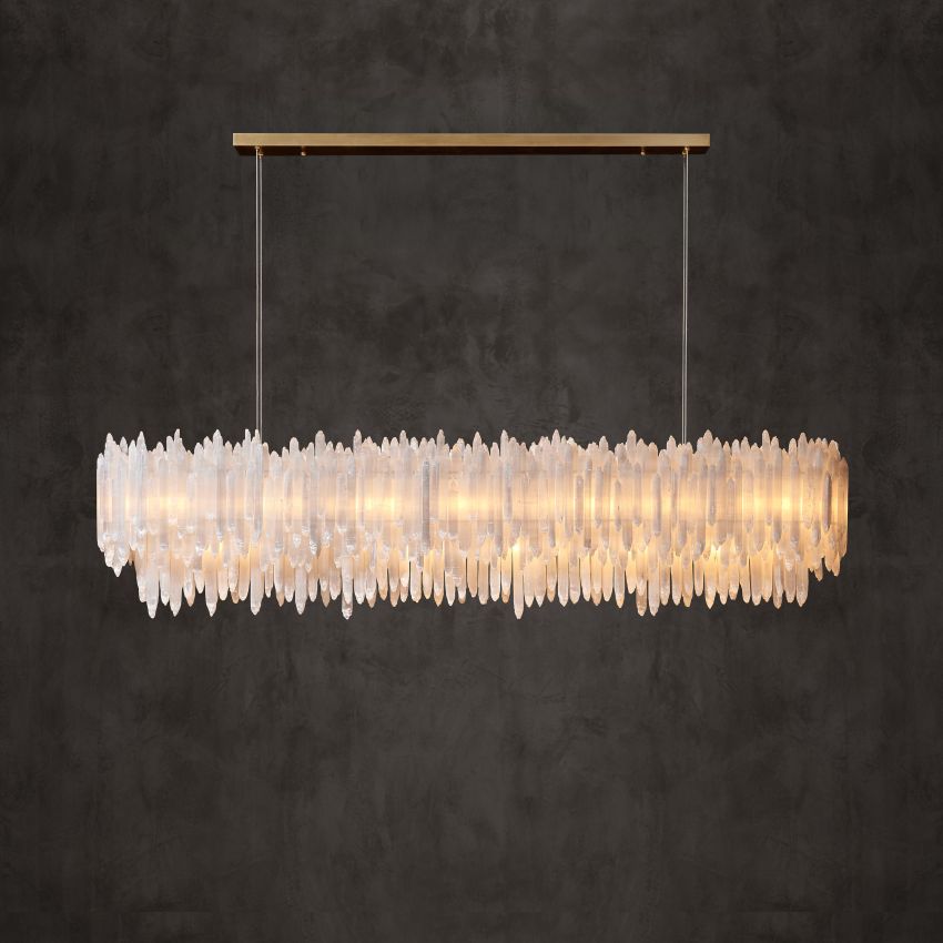 Claire Art Selenite Layer Rectangular Chandelier