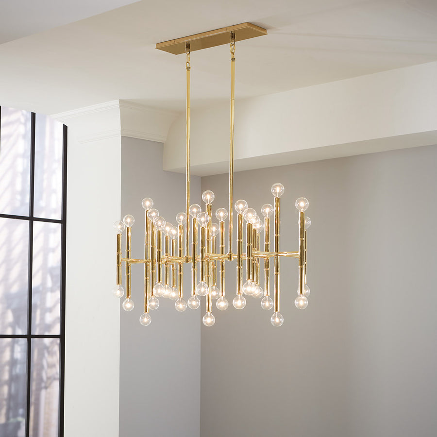 Metallic Bamboo Detail Chandelier