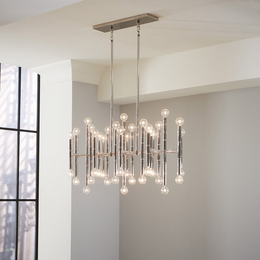 Metallic Bamboo Detail Chandelier