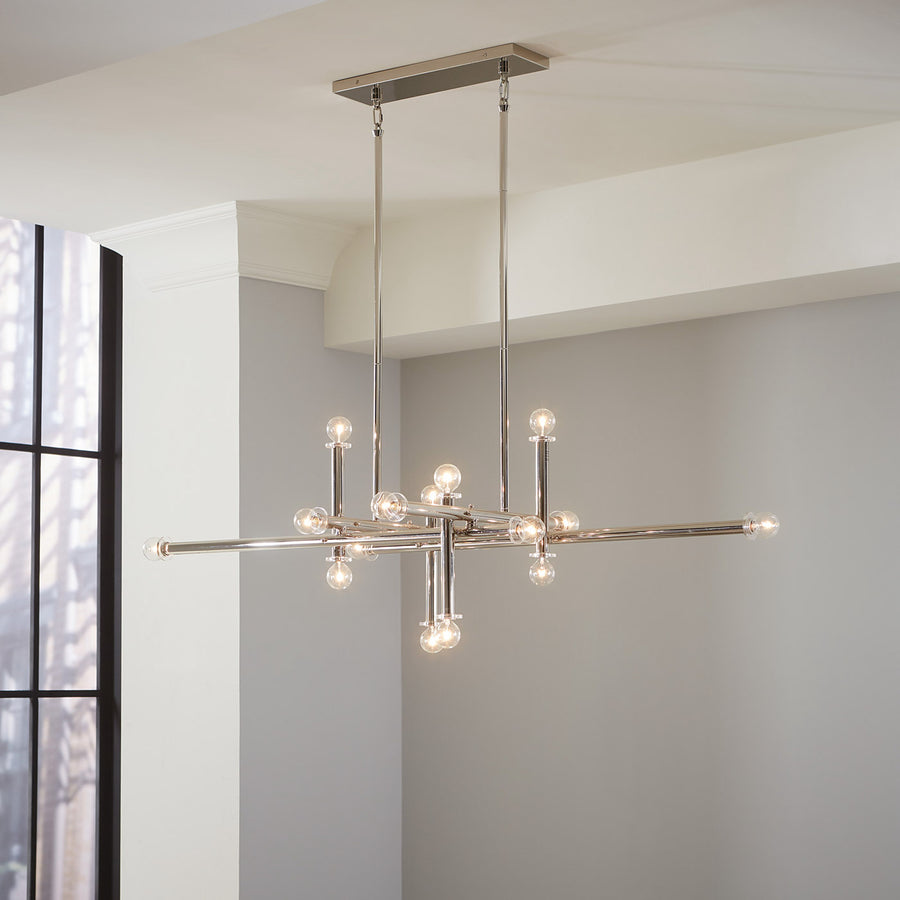 Lucite Accent Linear Chandelier