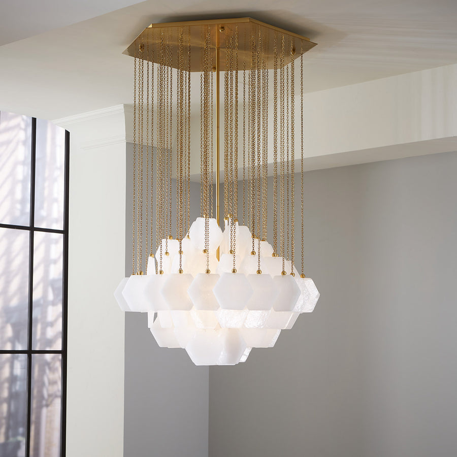 Hexagonal Glass Diamond Chandelier