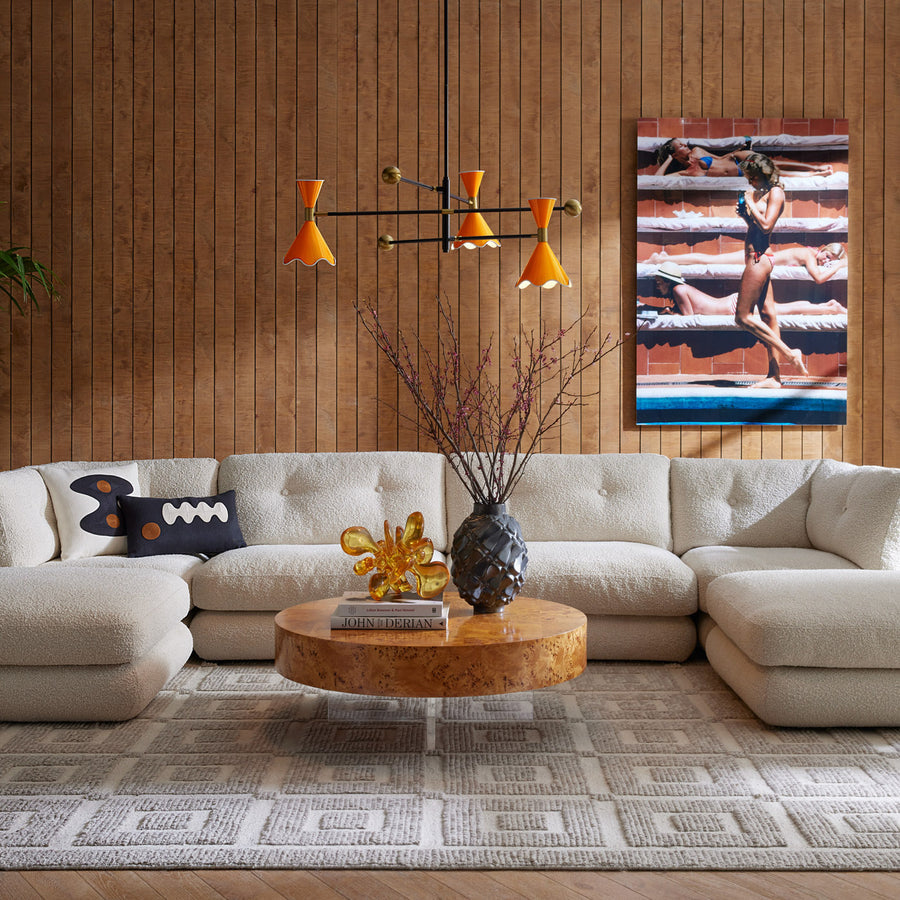 Ripple Orange Shades Articulating Chandelier