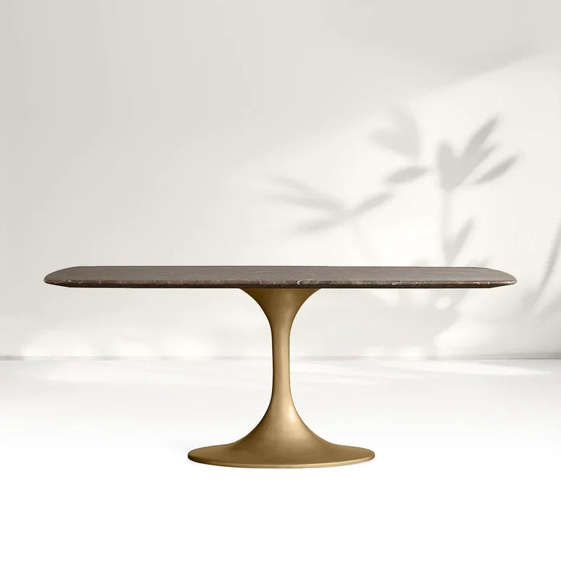 Saint Germain Stone Dining Table with Launette Base