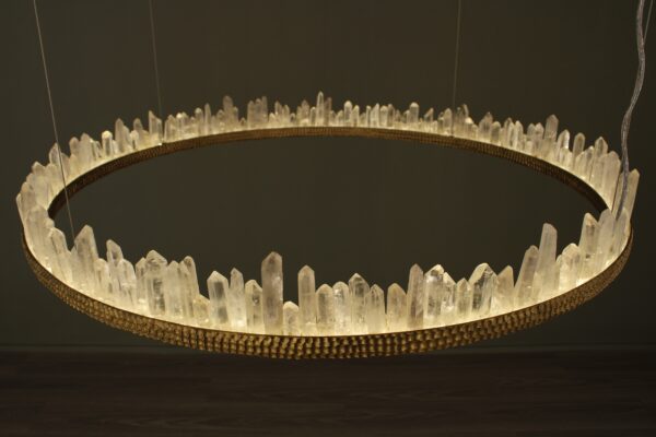 San Francisco Halo 39′′ Crystal Ring Light – Clear Quartz Edition