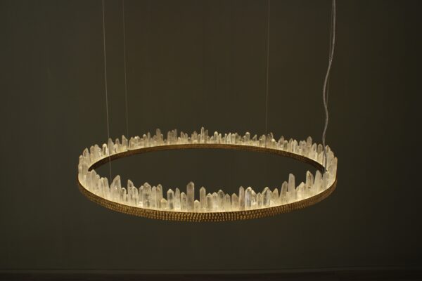 San Francisco Halo 39′′ Crystal Ring Light – Clear Quartz Edition