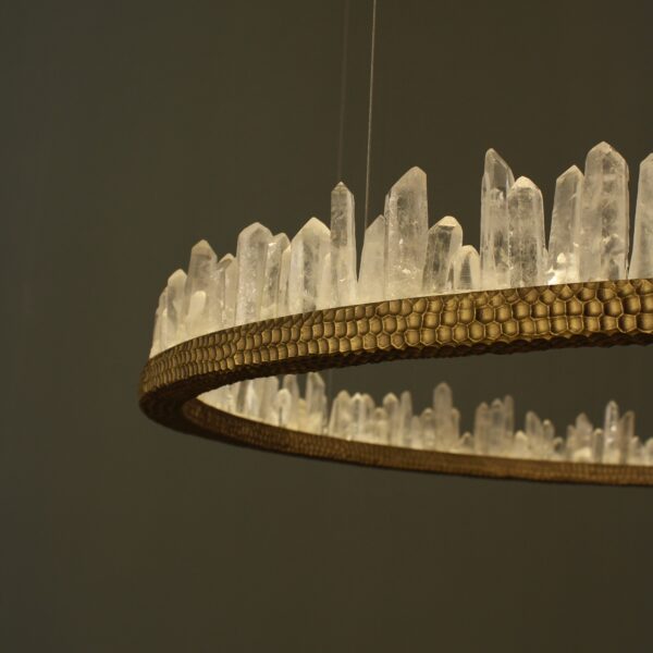 San Francisco Halo 39′′ Crystal Ring Light – Clear Quartz Edition