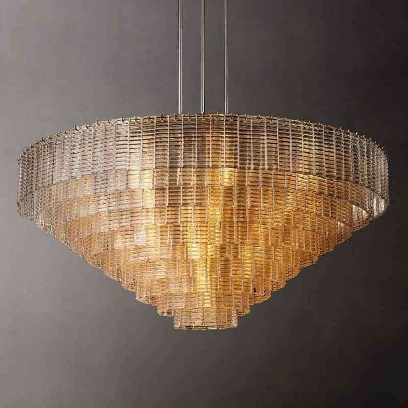 Sherloak Clear Glass Round Chandelier 65"