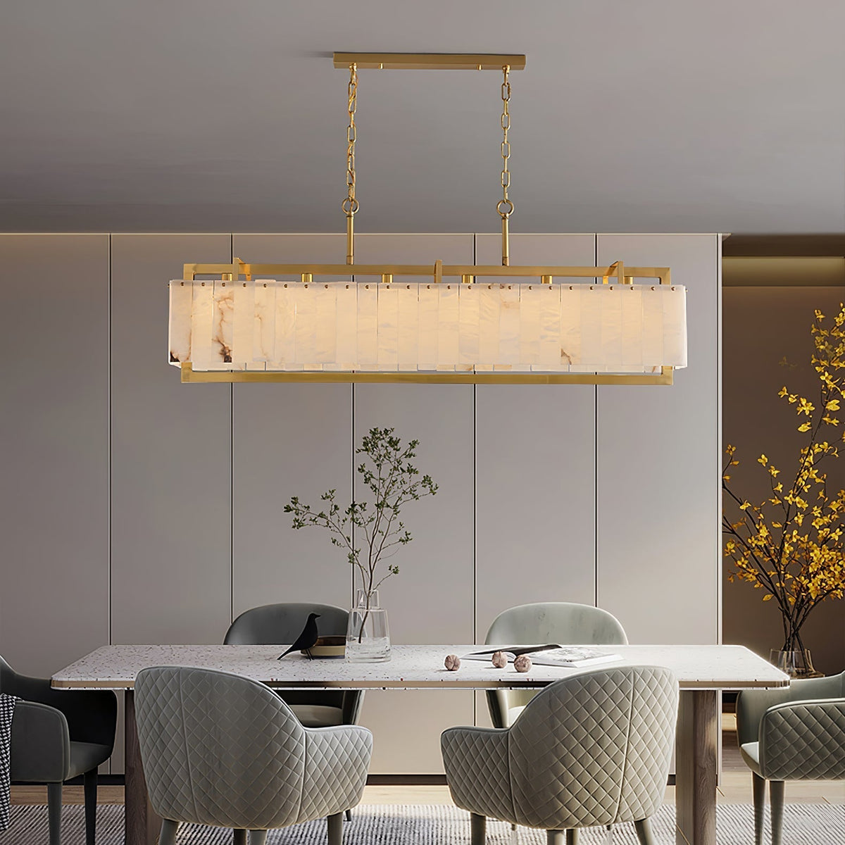 Hexa Alabaster Chandelier
