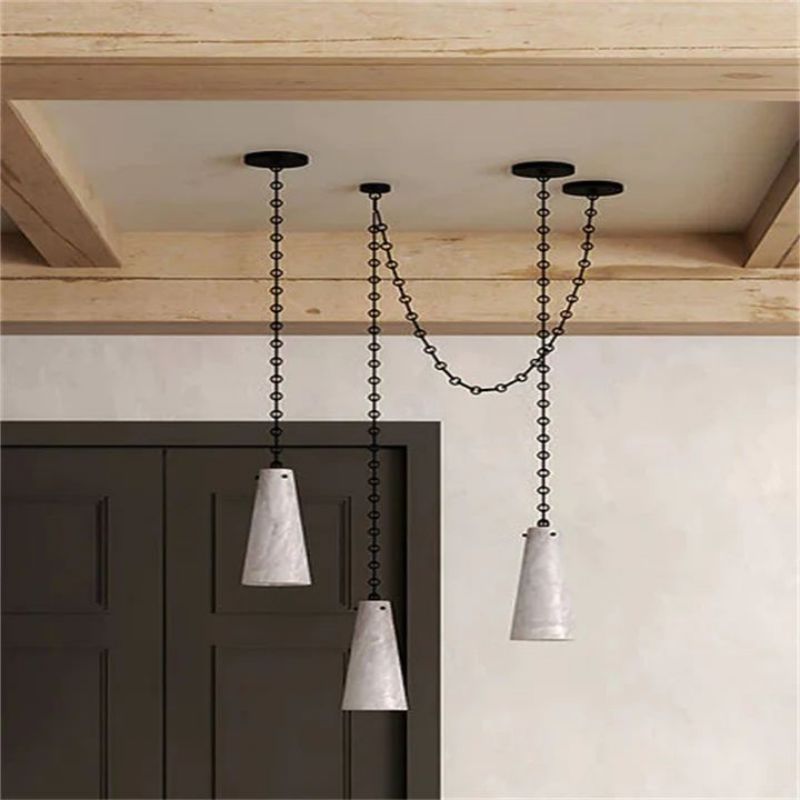 Alabaster Modern 3-Cups Chandelier