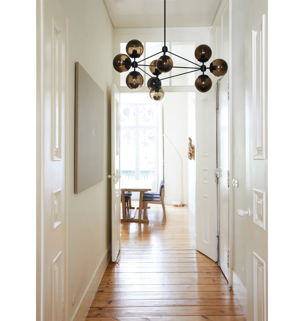 Modo Chandelier 37" - 3 Sided, 10 Globes