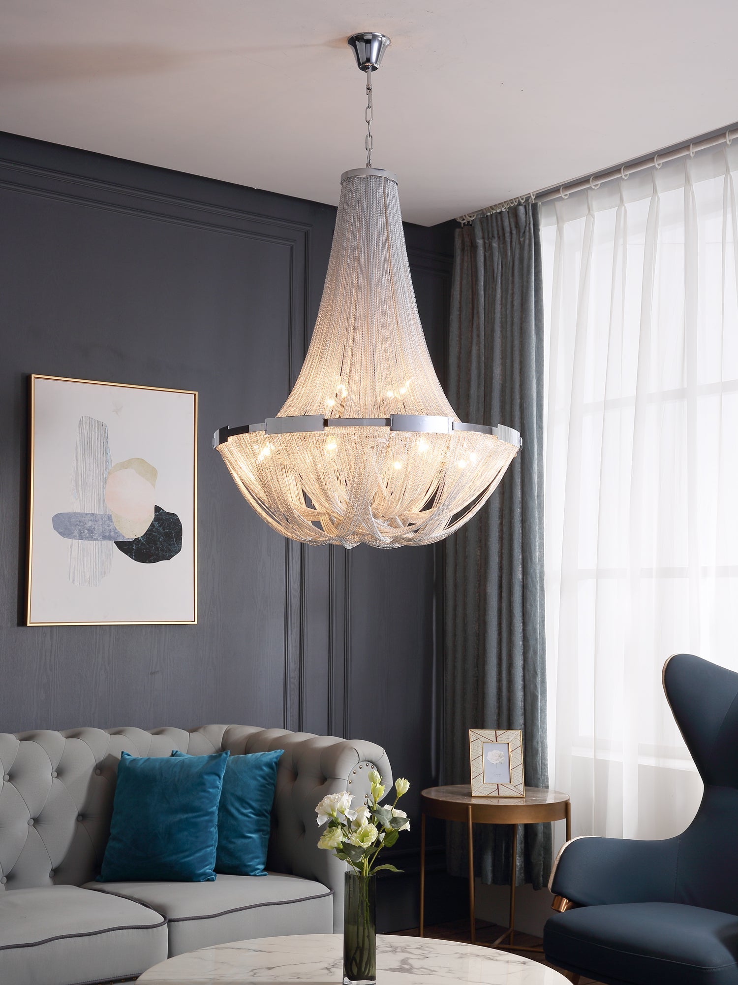 Alisa Tassel Aluminum Chain Chandelier
