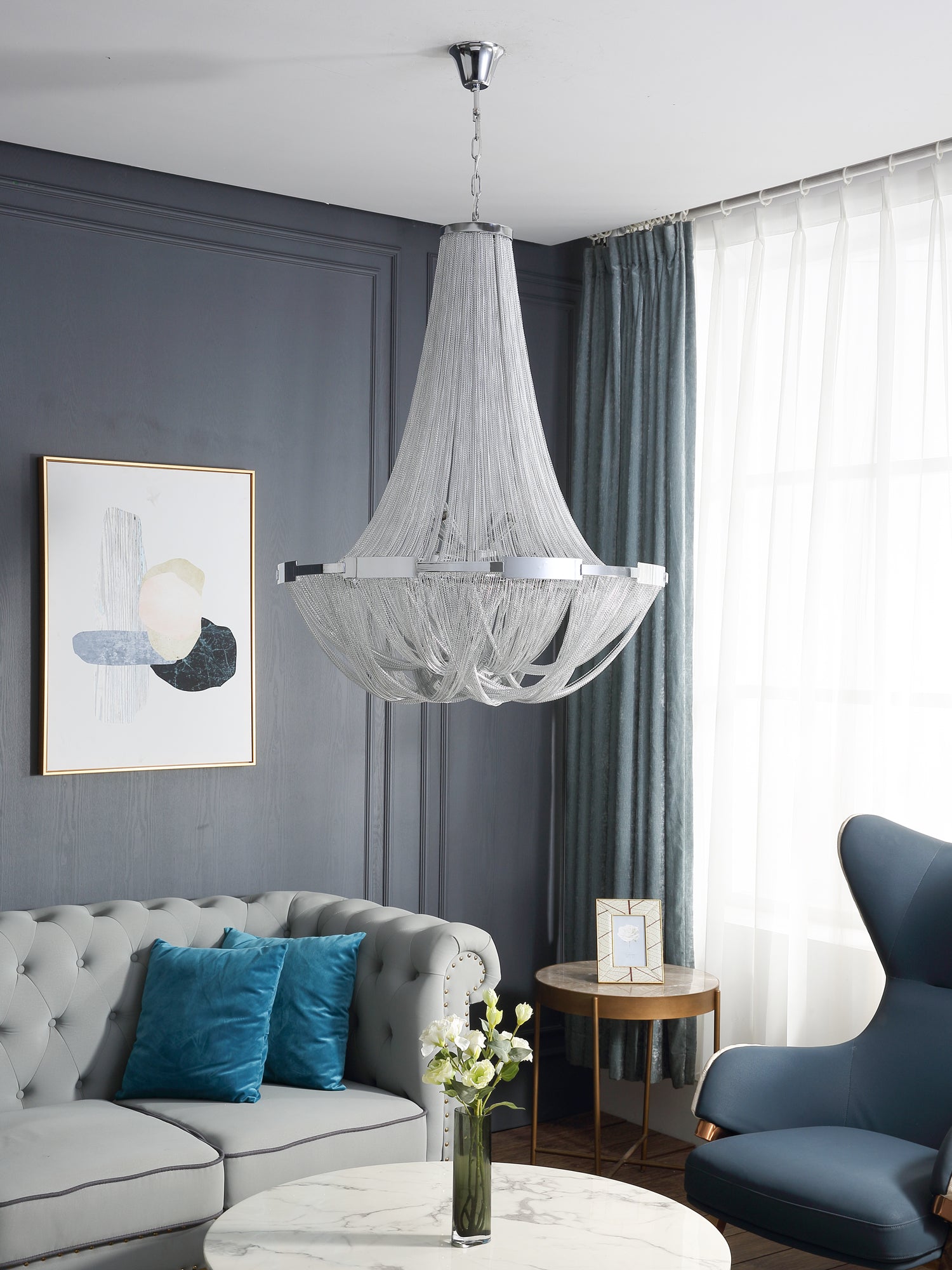 Alisa Tassel Aluminum Chain Chandelier