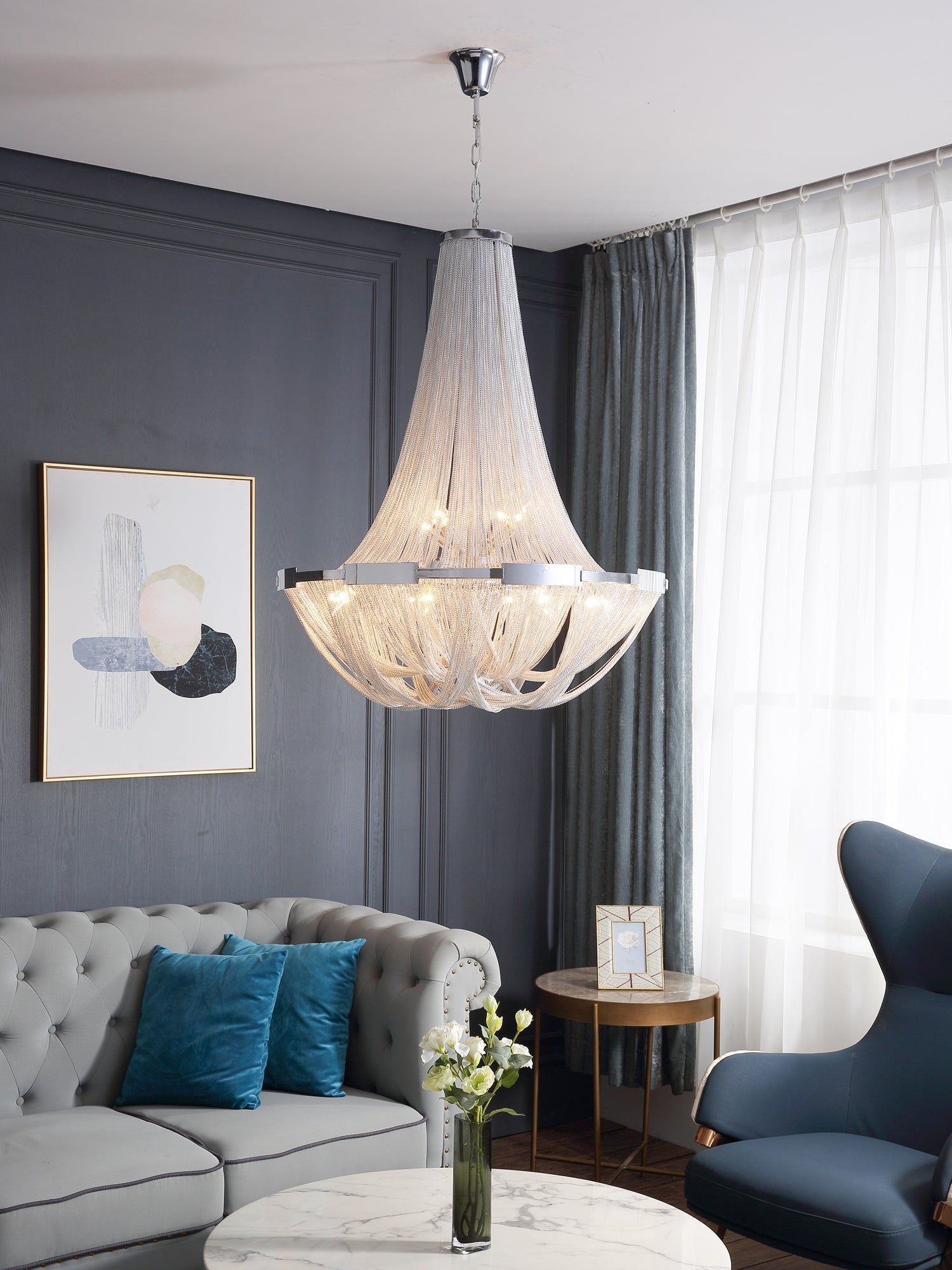 Alisa Tassel Aluminum Chain Chandelier