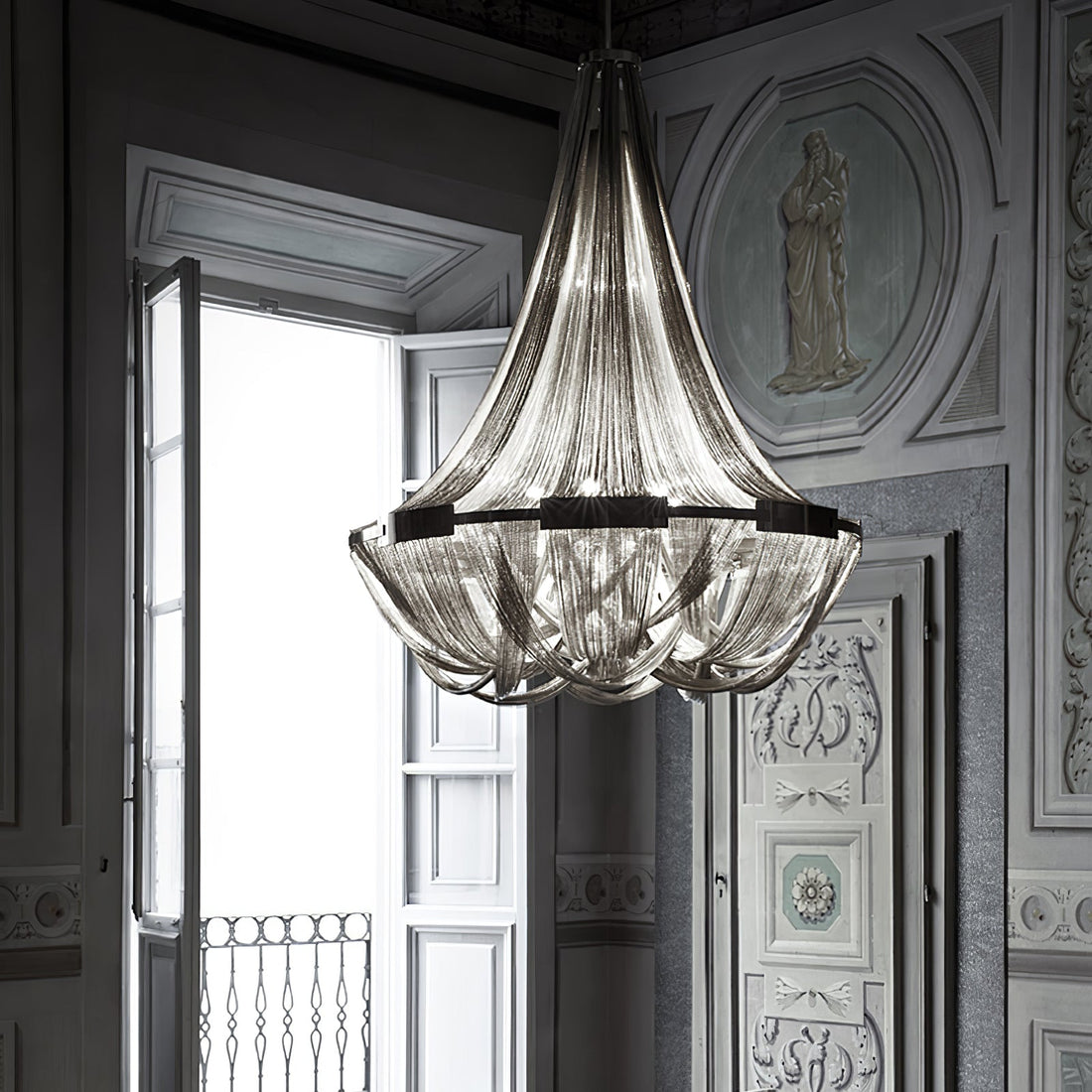 Alisa Tassel Aluminum Chain Chandelier