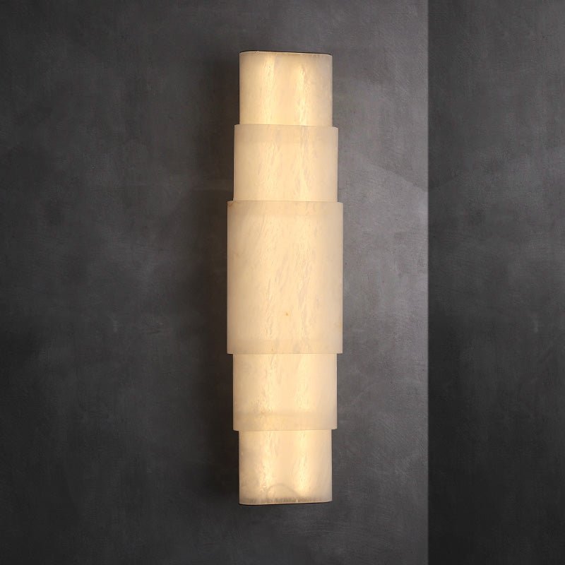 Tiered Alabaster Column Sconce