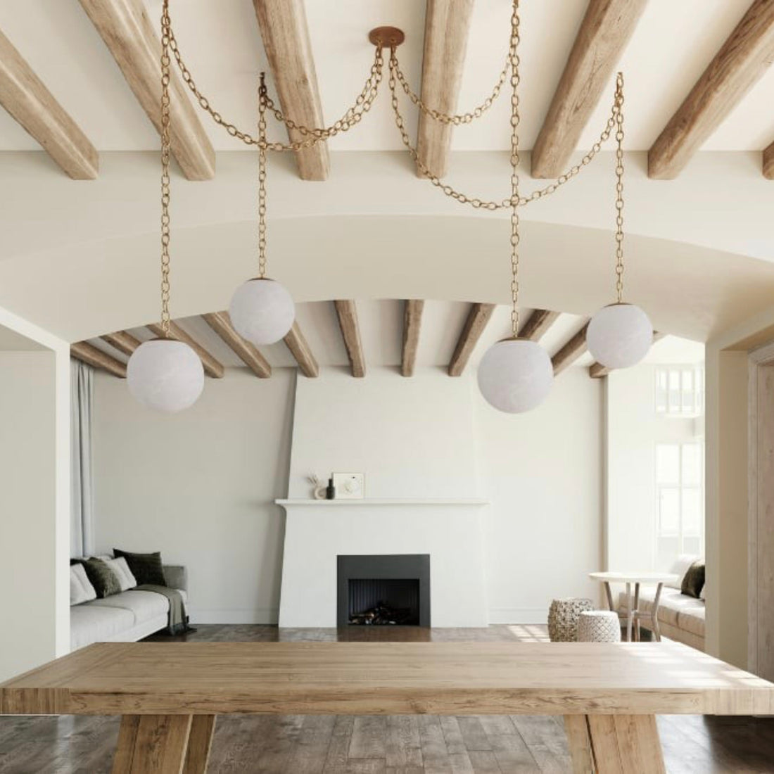 Alabaster 4 Swag Chandelier