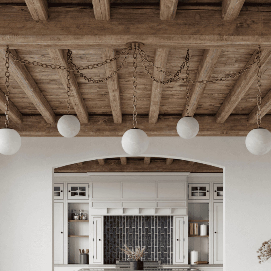 Alabaster 5 Swag Chandelier