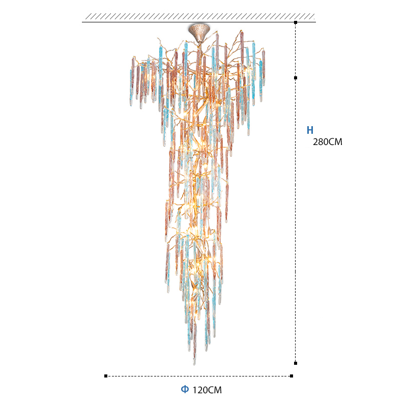 Dora Colorful Crystal Staircase Chandelier