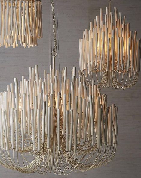 Forest Island Wide Wood Chandelier 21" 36"